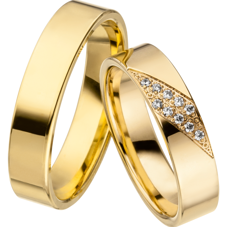 Beispiel für Trauringe aus Gelbgold